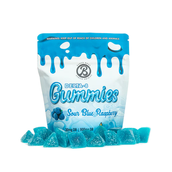 Baked Bags Gummies Sour Blue Raspberry