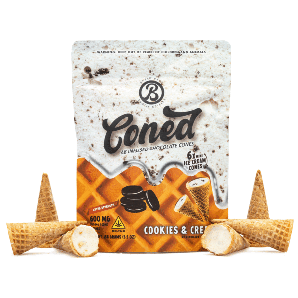 Baked Bags Delta 8 THC Coned Cookies & Cream (600 mg Total Delta 8 THC)